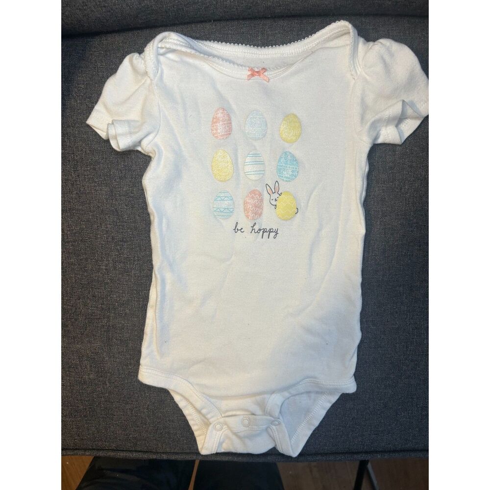 Carter's Baby Girl 18 Months Bundle Easter Bunny Long Sleeve Top & Egg Bodysuit - Picture 7 of 9
